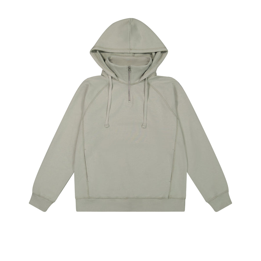 Cotton French Terry Convertible Crew Hoodie