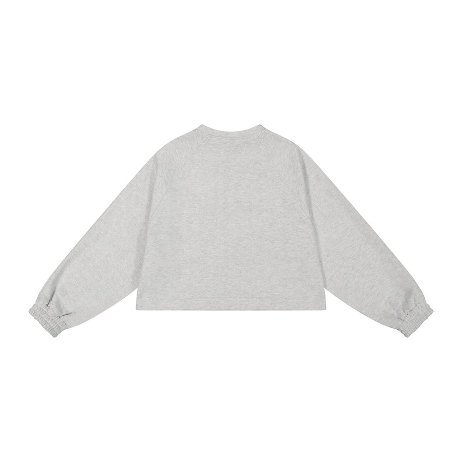 Cotton Fleece Raglan V-Neck Sweatshirt