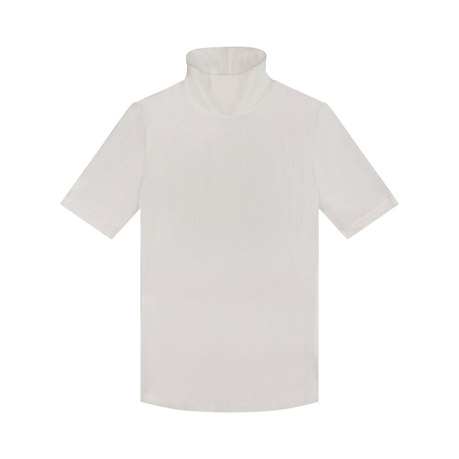 Womens Rib Turtleneck 3/4 Sleeve