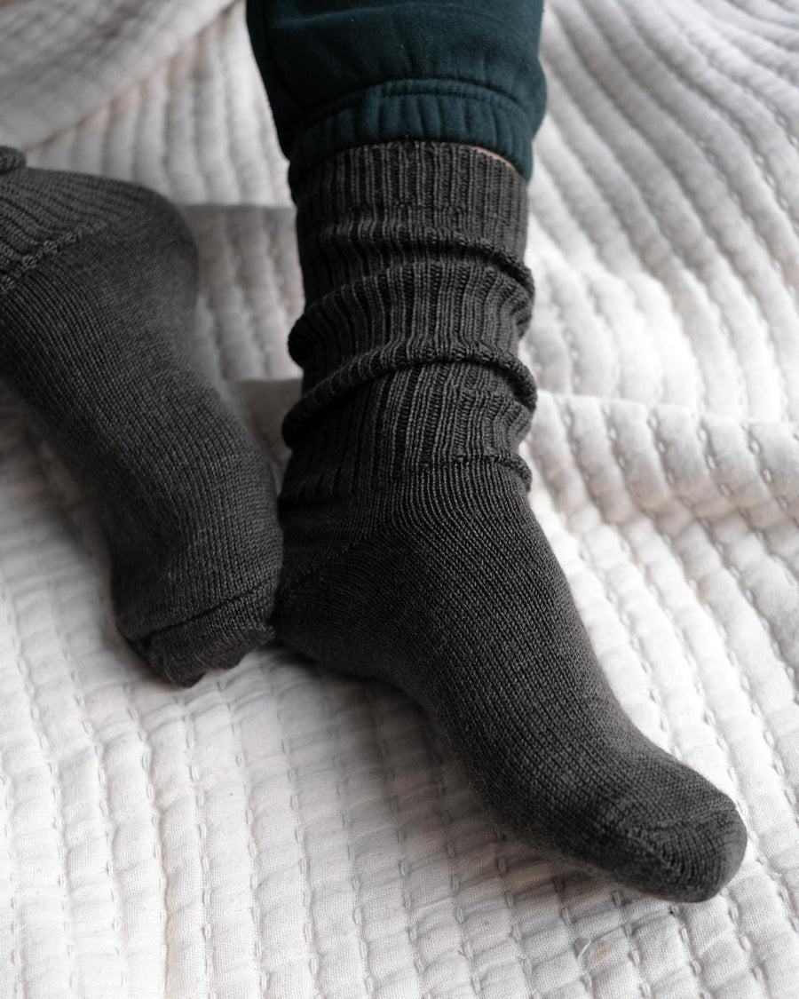 Chaussettes femme Douceur en laine mérinos et cachemire - Noir | Doré Doré